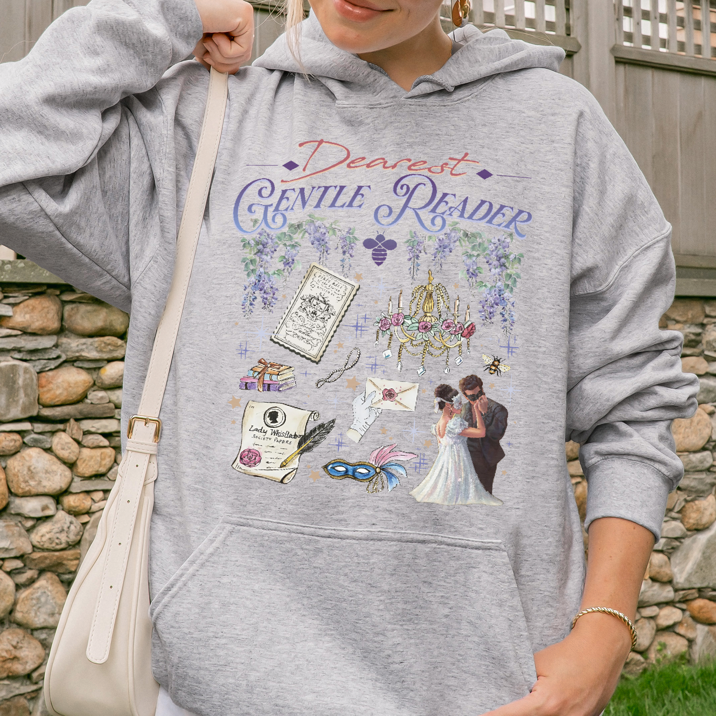 Dearest Gentle Reader, Regency Romance Aesthetic, Bridgerton Inspired Gift for Book Lovers Hoodie