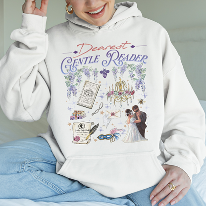 Dearest Gentle Reader, Regency Romance Aesthetic, Bridgerton Inspired Gift for Book Lovers Hoodie