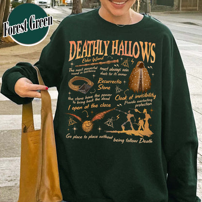 Deathly Hallows Wizard Sweatshirt, Wizarding World Sweatshirt for Fan, Halloween Fall Season Sweatshirt, Gift for Book Lover