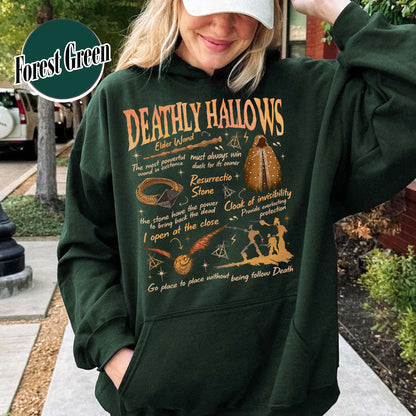 Deathly Hallows Wizard Hoodie, Wizarding World Hoodie for Fan, Halloween Fall Season Hoodie, Gift for Book Lover