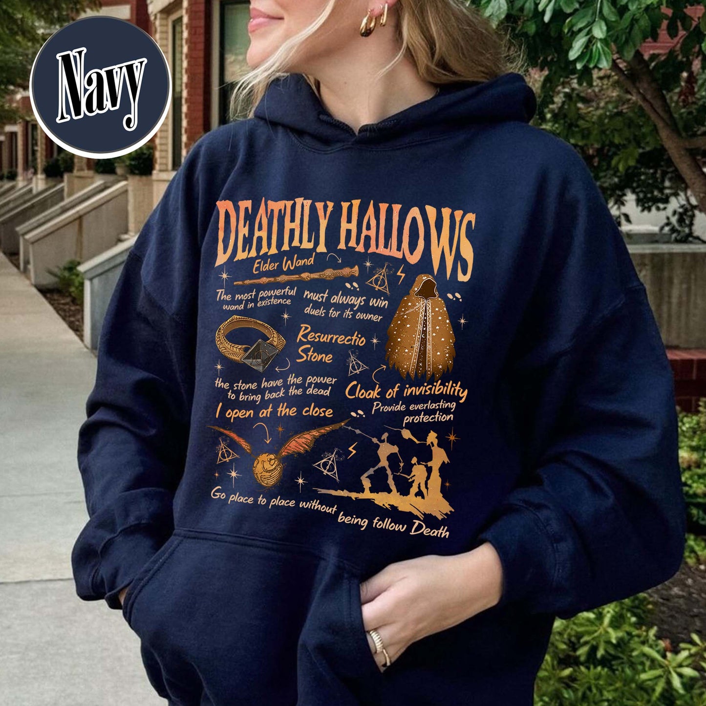 Deathly Hallows Wizard Hoodie, Wizarding World Hoodie for Fan, Halloween Fall Season Hoodie, Gift for Book Lover