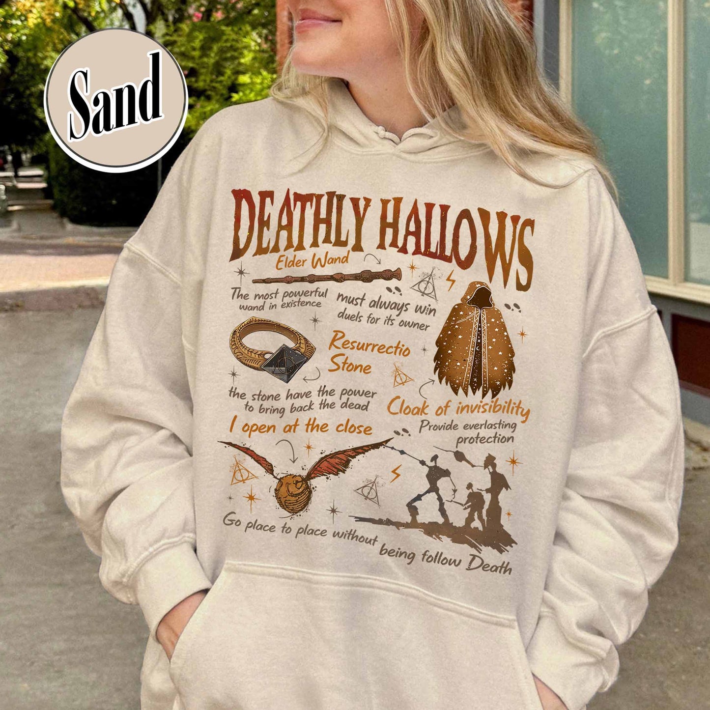 Deathly Hallows Wizard Hoodie, Wizarding World Hoodie for Fan, Halloween Fall Season Hoodie, Gift for Book Lover