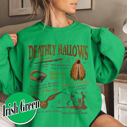 Deathly Hallows Wizard Sweatshirt, Wizarding World Sweatshirt for Fan, Halloween Fall Season Sweatshirt, Gift for Book Lover
