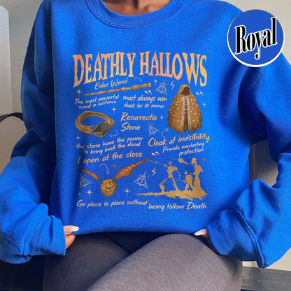 Deathly Hallows Wizard Sweatshirt, Wizarding World Sweatshirt for Fan, Halloween Fall Season Sweatshirt, Gift for Book Lover