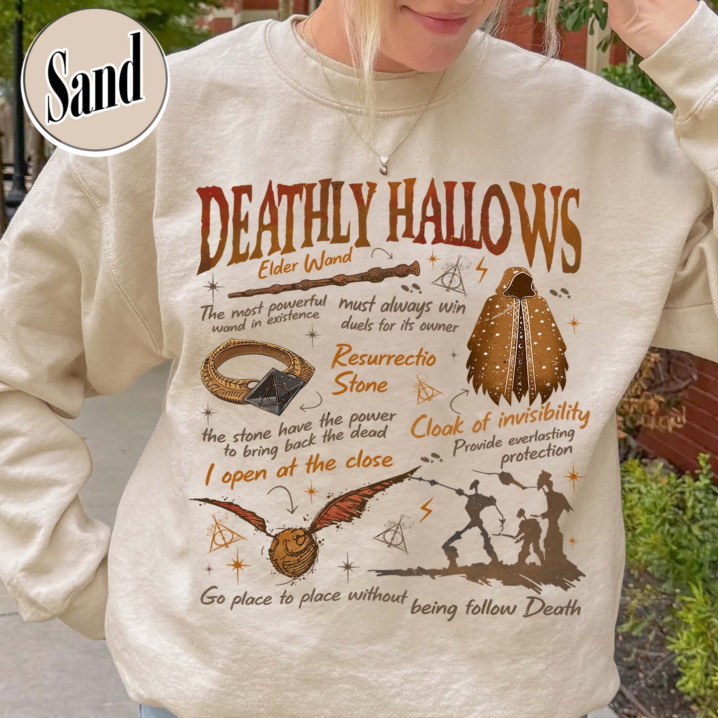 Deathly Hallows Wizard Sweatshirt, Wizarding World Sweatshirt for Fan, Halloween Fall Season Sweatshirt, Gift for Book Lover