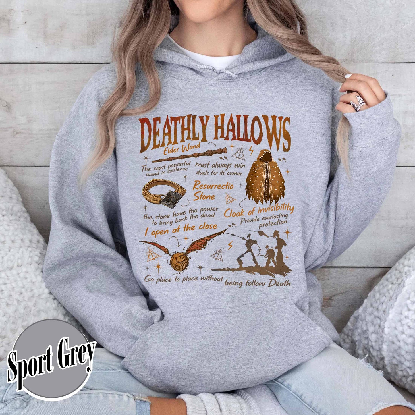 Deathly Hallows Wizard Hoodie, Wizarding World Hoodie for Fan, Halloween Fall Season Hoodie, Gift for Book Lover