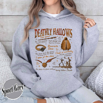 Deathly Hallows Wizard Hoodie, Wizarding World Hoodie for Fan, Halloween Fall Season Hoodie, Gift for Book Lover