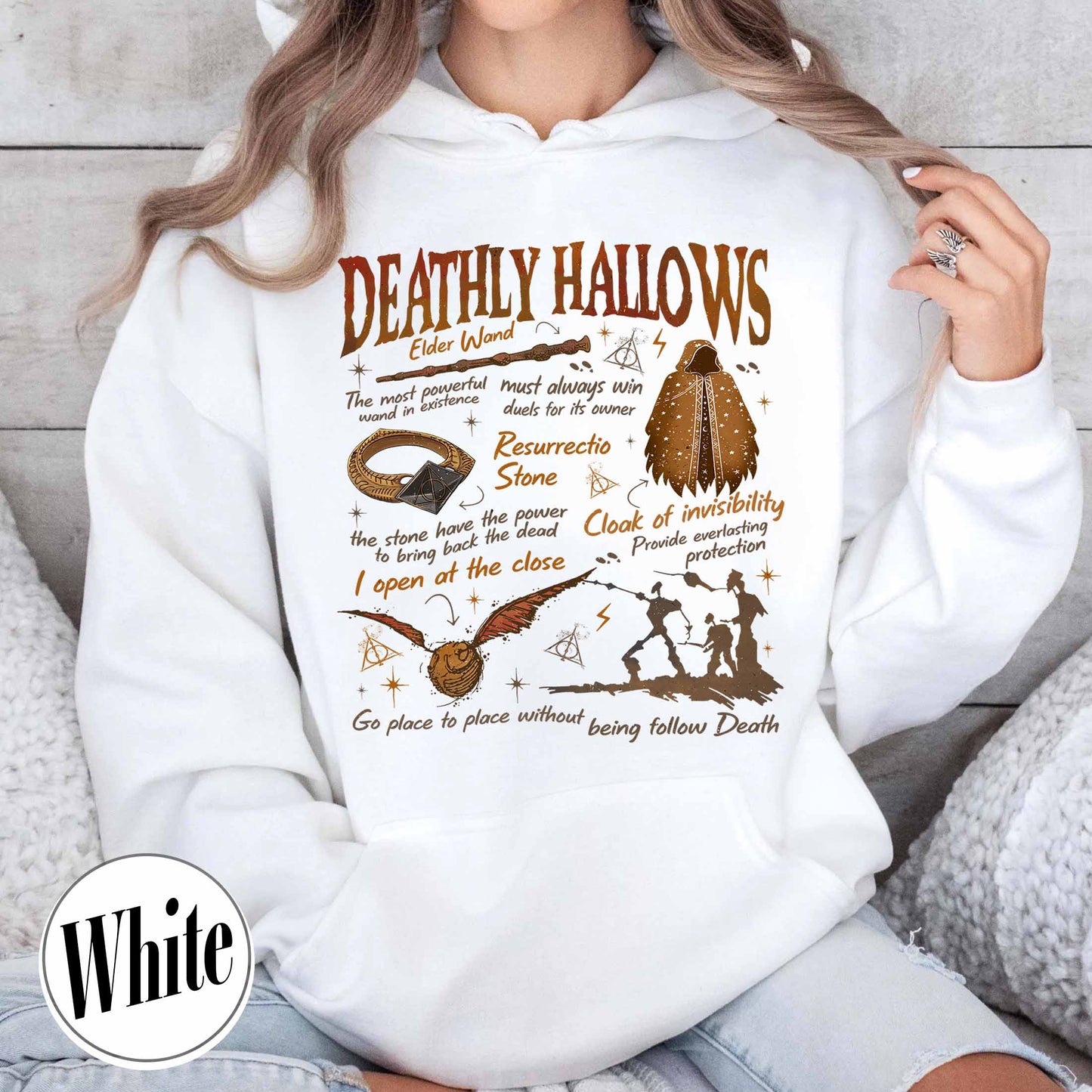 Deathly Hallows Wizard Hoodie, Wizarding World Hoodie for Fan, Halloween Fall Season Hoodie, Gift for Book Lover