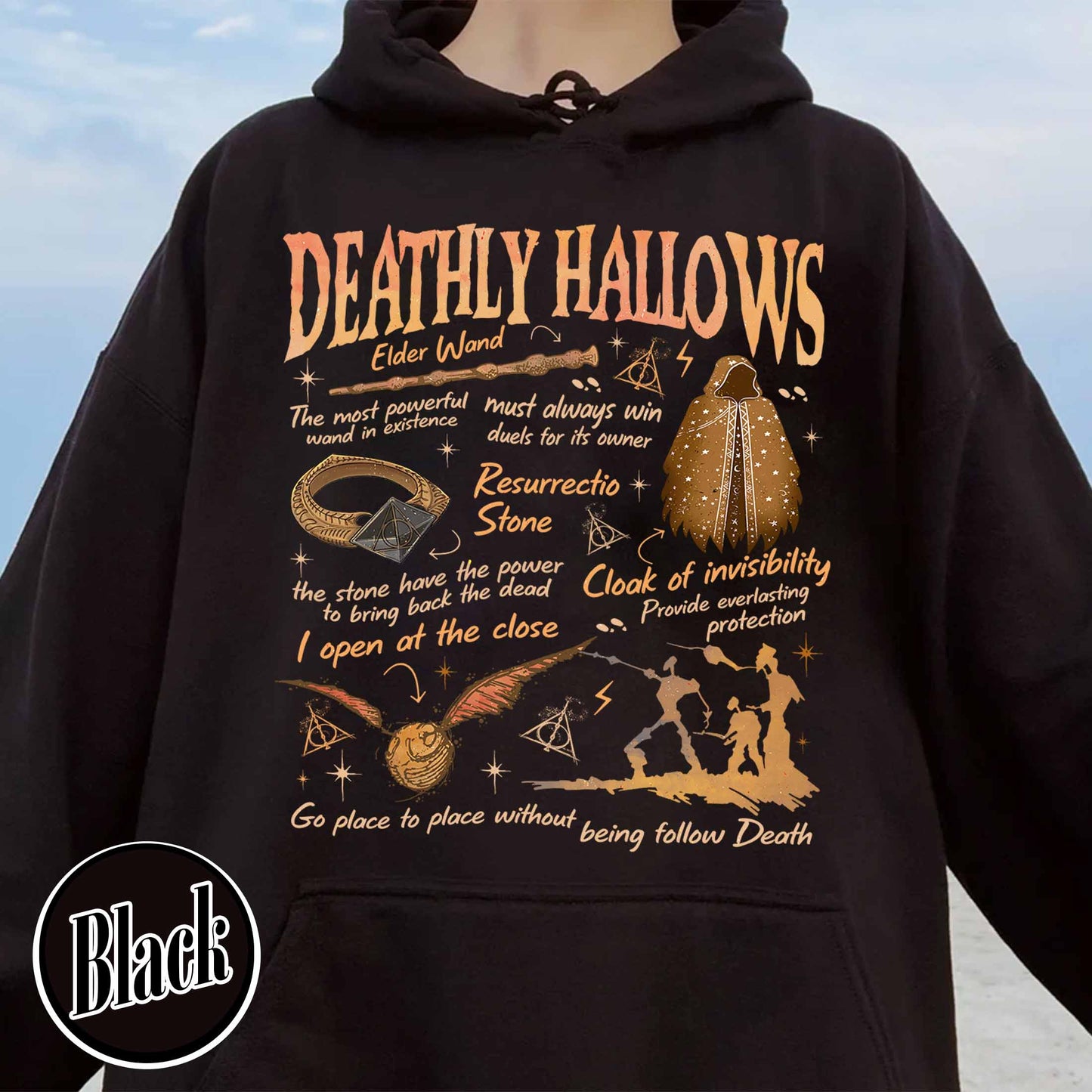 Deathly Hallows Wizard Hoodie, Wizarding World Hoodie for Fan, Halloween Fall Season Hoodie, Gift for Book Lover