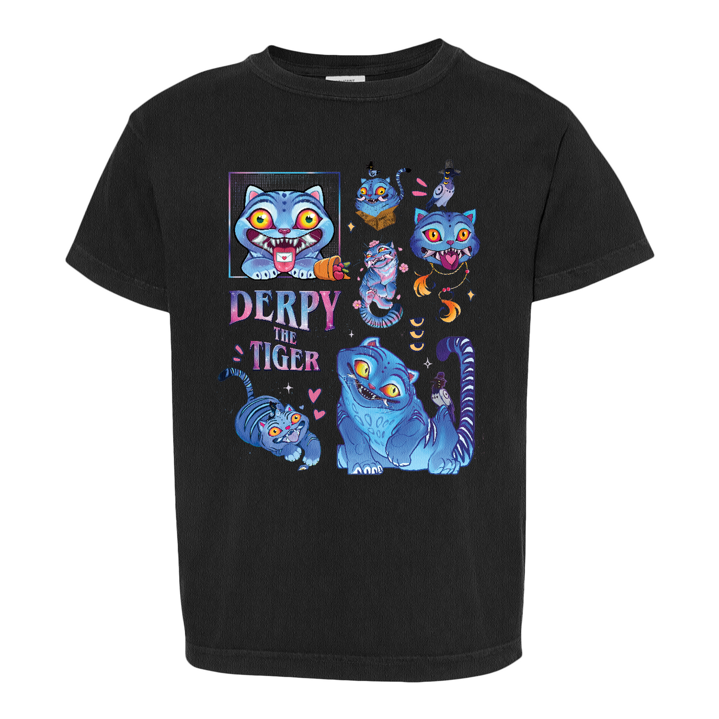 Derpy the Tiger Youth Shirt, Huntrix Tiger Tee, Demon Hunter Kpop Shirt, Cute Animal Kids Top, Funny Kpop Movie Gift, Huntrix Fan
