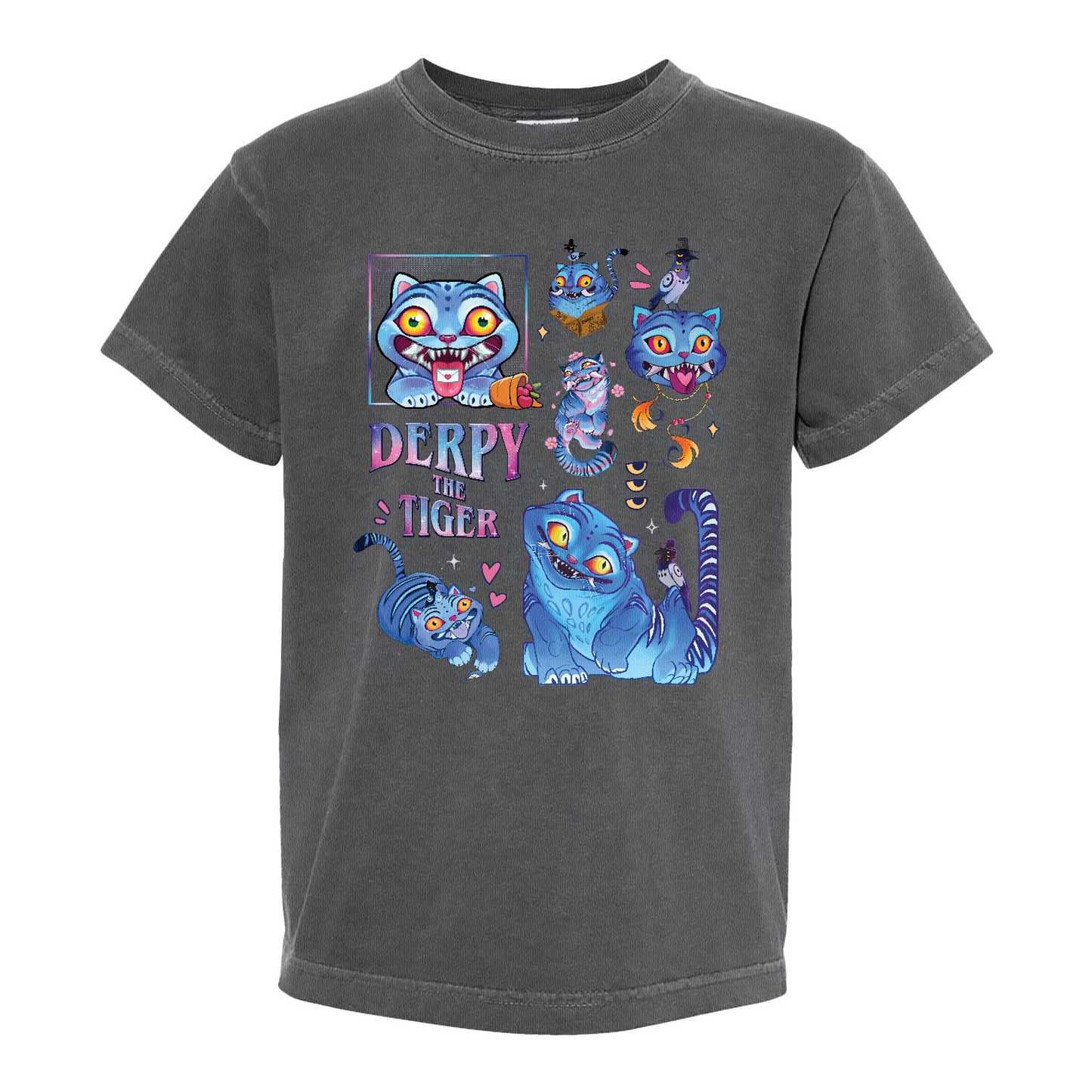 Derpy the Tiger Youth Shirt, Huntrix Tiger Tee, Demon Hunter Kpop Shirt, Cute Animal Kids Top, Funny Kpop Movie Gift, Huntrix Fan