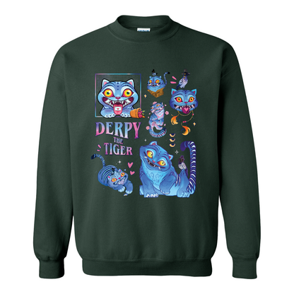 Derpy the Tiger Sweatshirt, Huntrix Tiger Sweatshirt, Demon Hunter Kpop Sweatshirt, Cute Animal Kids Top, Funny Kpop Movie Gift, Huntrix Fan