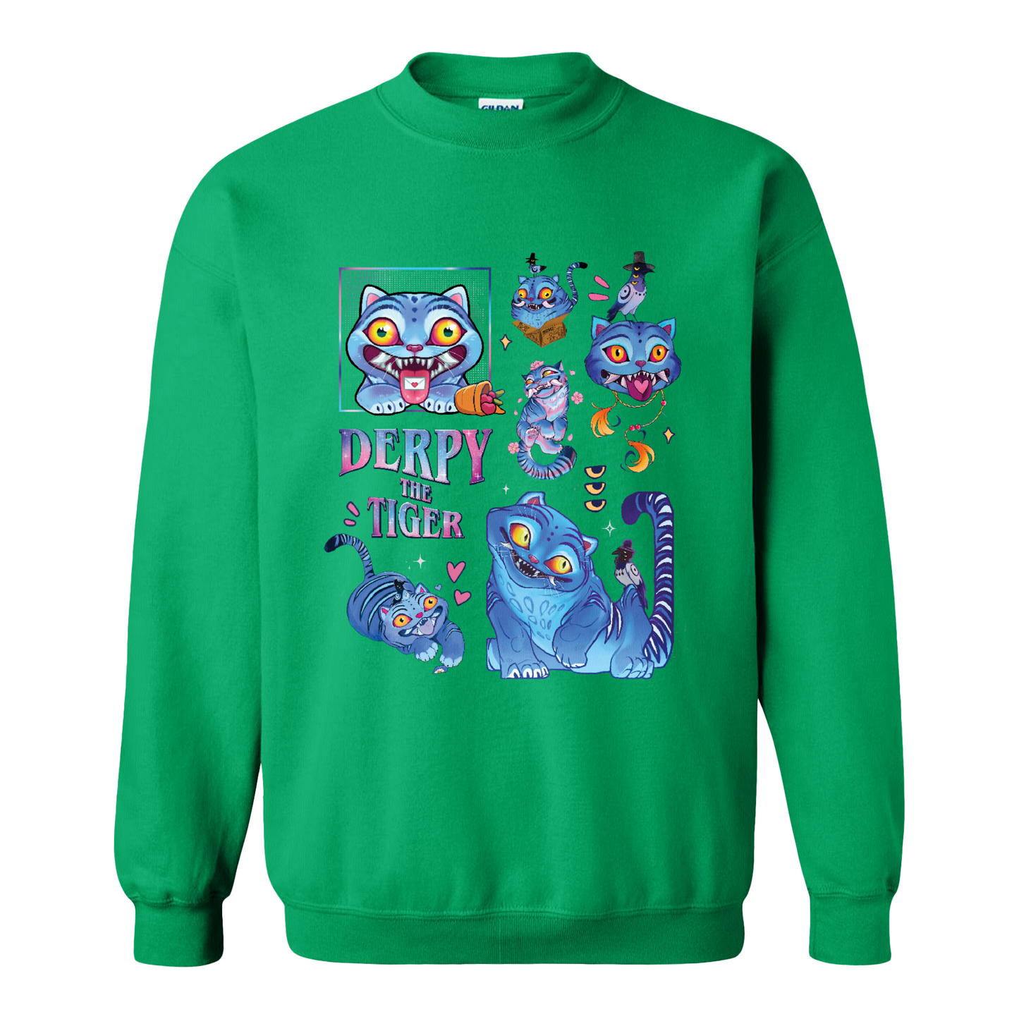Derpy the Tiger Sweatshirt, Huntrix Tiger Sweatshirt, Demon Hunter Kpop Sweatshirt, Cute Animal Kids Top, Funny Kpop Movie Gift, Huntrix Fan