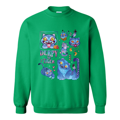 Derpy the Tiger Sweatshirt, Huntrix Tiger Sweatshirt, Demon Hunter Kpop Sweatshirt, Cute Animal Kids Top, Funny Kpop Movie Gift, Huntrix Fan