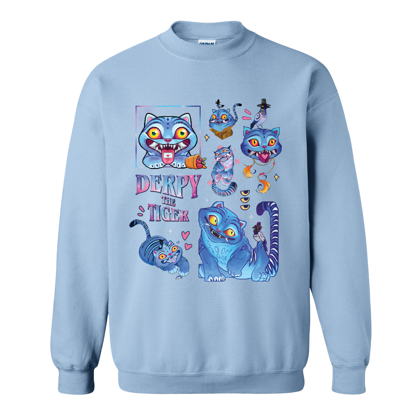 Derpy the Tiger Sweatshirt, Huntrix Tiger Sweatshirt, Demon Hunter Kpop Sweatshirt, Cute Animal Kids Top, Funny Kpop Movie Gift, Huntrix Fan