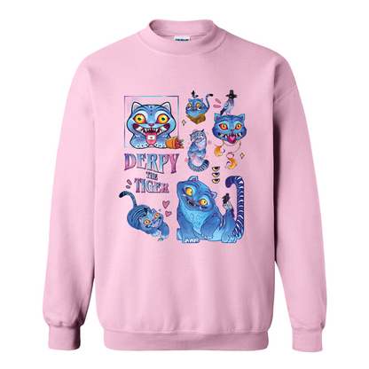 Derpy the Tiger Sweatshirt, Huntrix Tiger Sweatshirt, Demon Hunter Kpop Sweatshirt, Cute Animal Kids Top, Funny Kpop Movie Gift, Huntrix Fan