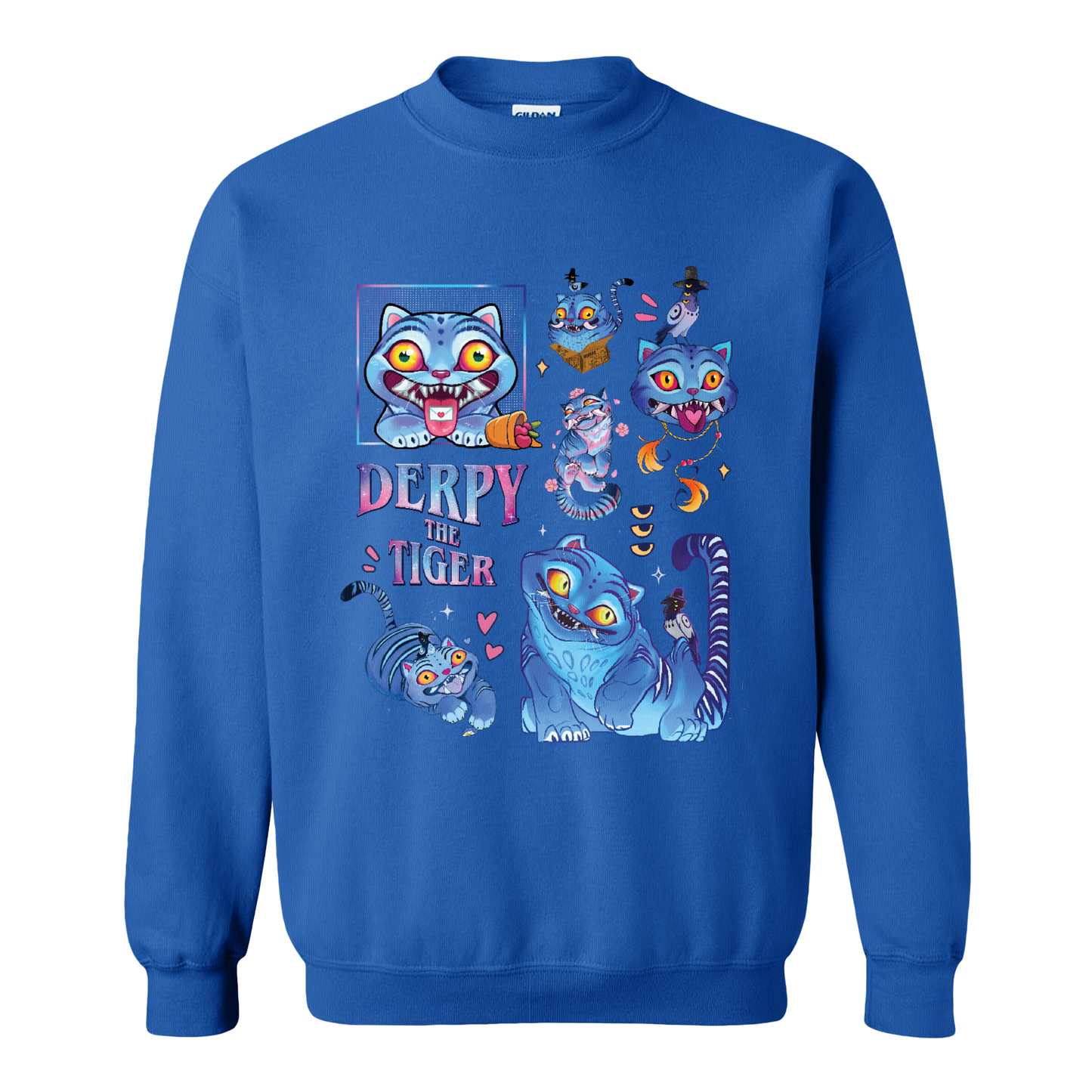 Derpy the Tiger Sweatshirt, Huntrix Tiger Sweatshirt, Demon Hunter Kpop Sweatshirt, Cute Animal Kids Top, Funny Kpop Movie Gift, Huntrix Fan