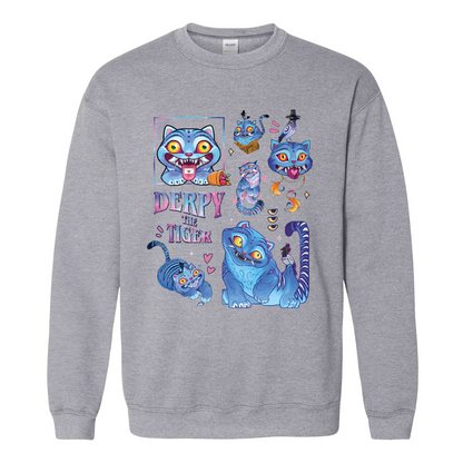 Derpy the Tiger Sweatshirt, Huntrix Tiger Sweatshirt, Demon Hunter Kpop Sweatshirt, Cute Animal Kids Top, Funny Kpop Movie Gift, Huntrix Fan
