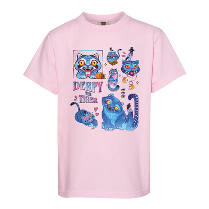 Derpy the Tiger Youth Shirt, Huntrix Tiger Tee, Demon Hunter Kpop Shirt, Cute Animal Kids Top, Funny Kpop Movie Gift, Huntrix Fan