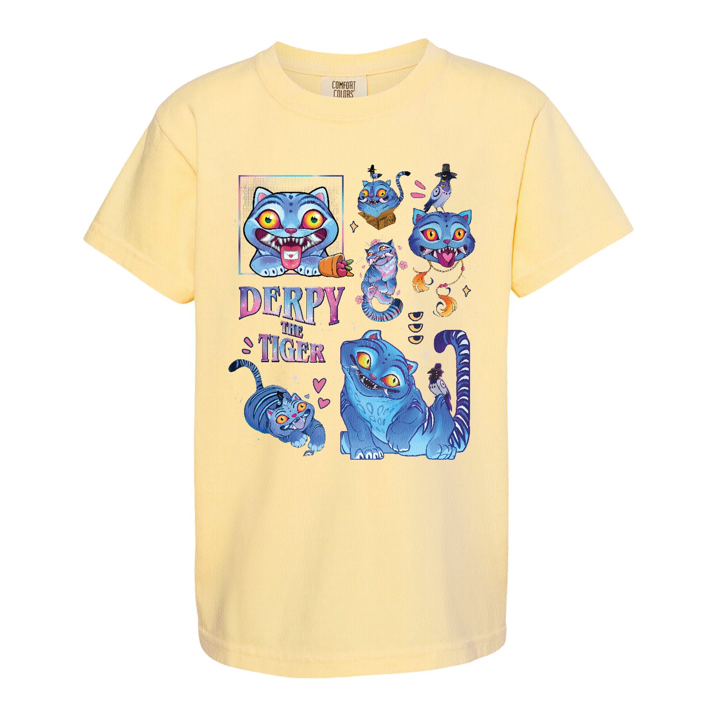 Derpy the Tiger Youth Shirt, Huntrix Tiger Tee, Demon Hunter Kpop Shirt, Cute Animal Kids Top, Funny Kpop Movie Gift, Huntrix Fan