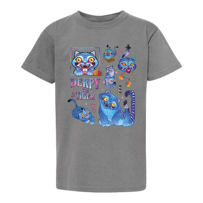 Derpy the Tiger Youth Shirt, Huntrix Tiger Tee, Demon Hunter Kpop Shirt, Cute Animal Kids Top, Funny Kpop Movie Gift, Huntrix Fan