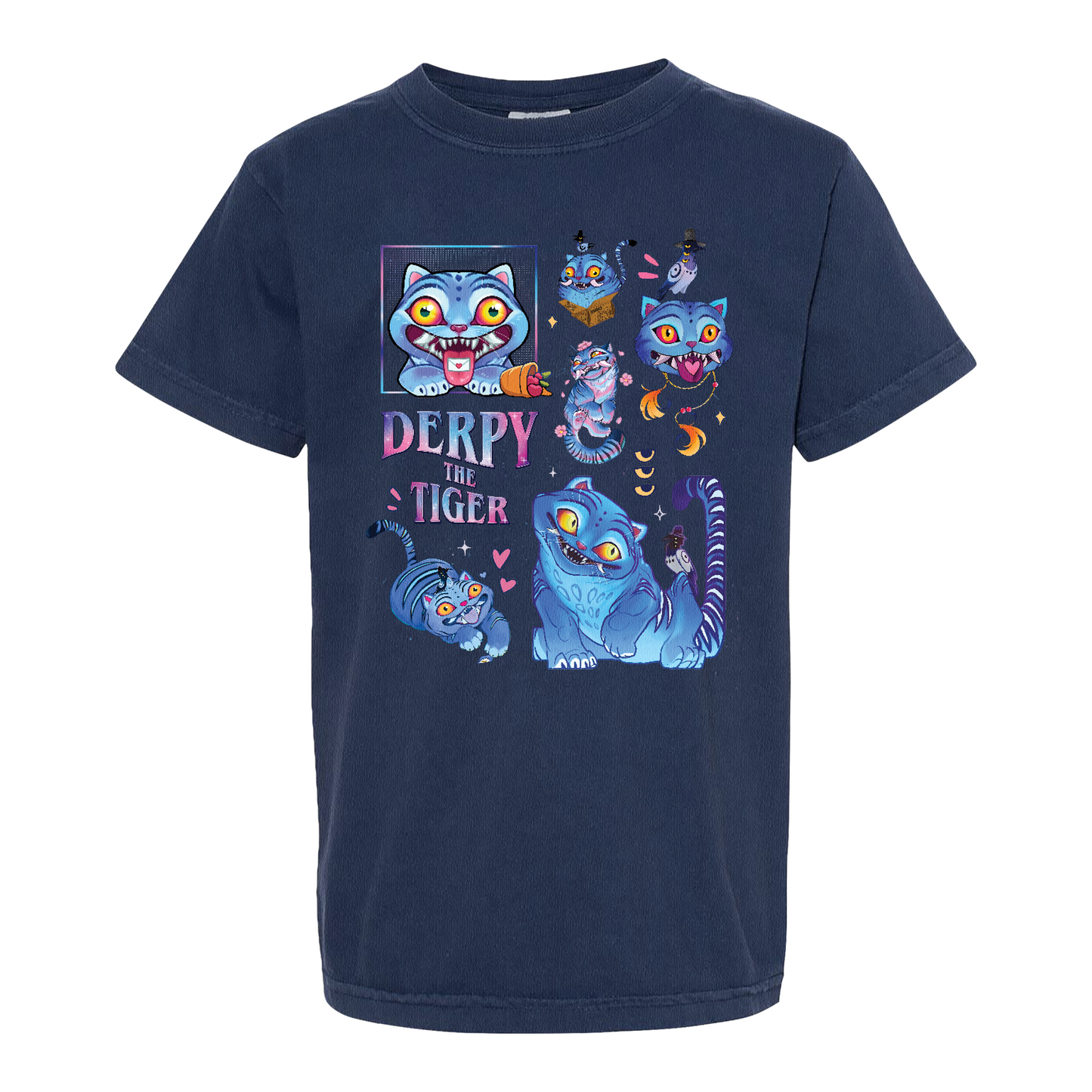 Derpy the Tiger Youth Shirt, Huntrix Tiger Tee, Demon Hunter Kpop Shirt, Cute Animal Kids Top, Funny Kpop Movie Gift, Huntrix Fan