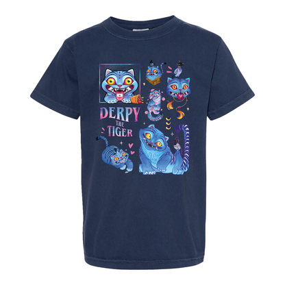 Derpy the Tiger Youth Shirt, Huntrix Tiger Tee, Demon Hunter Kpop Shirt, Cute Animal Kids Top, Funny Kpop Movie Gift, Huntrix Fan
