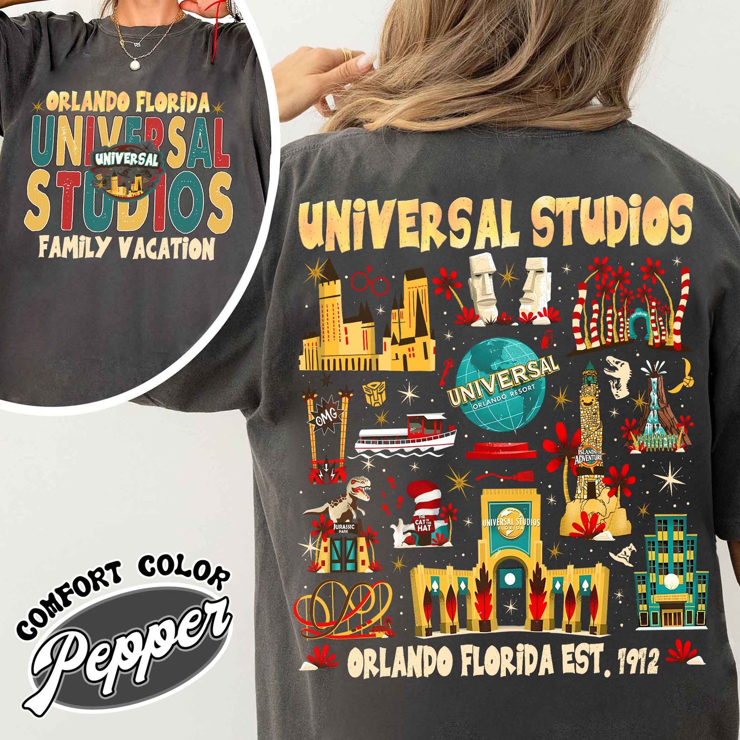 Family Comfort Color Shirt, Universal Studios 2025 Trip Shirt, Universal Orlando Shirt