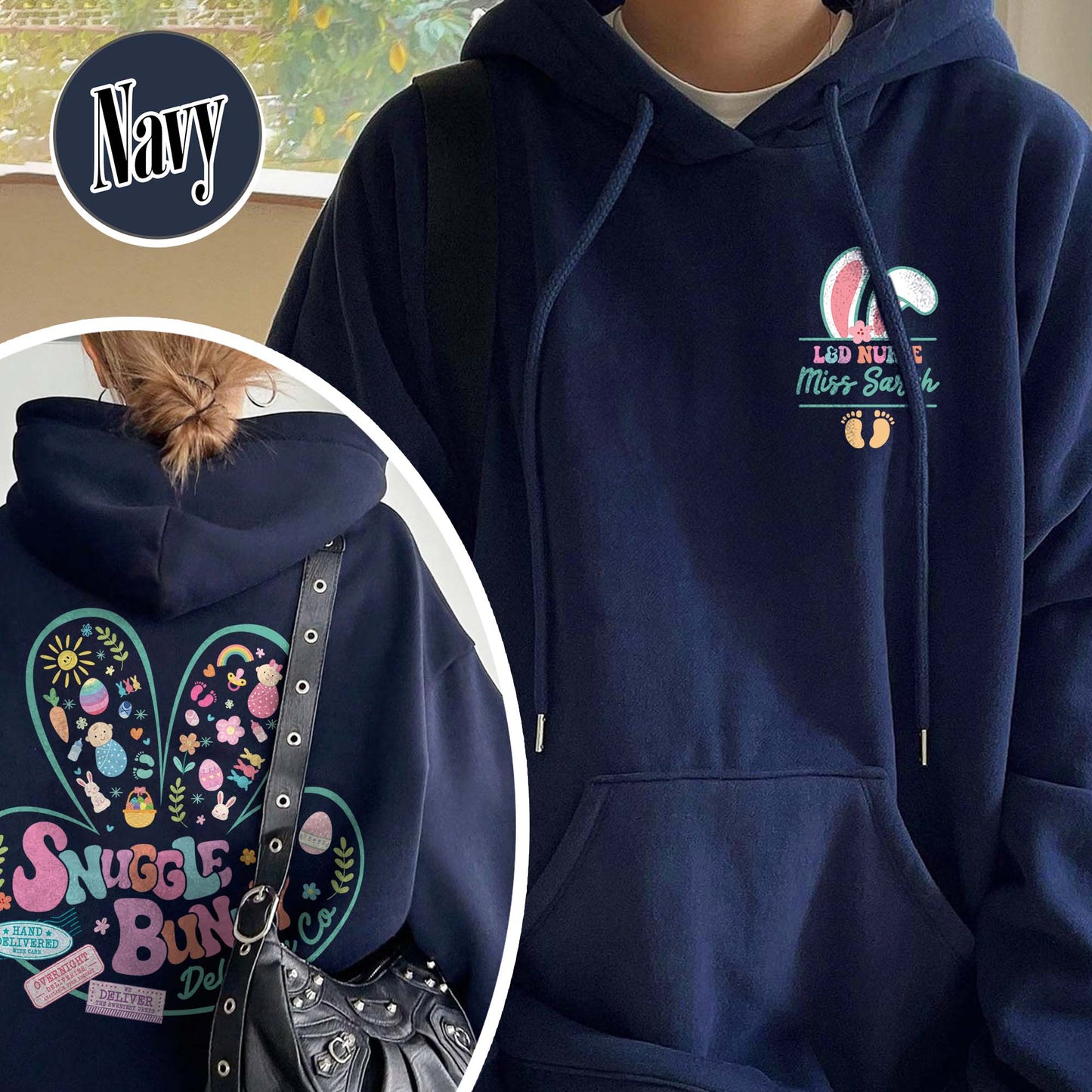 Easter Hoodie, Custom Snuggle Bunny Delivery Co Hoodie, Labor and Delivery Easter Hoodie