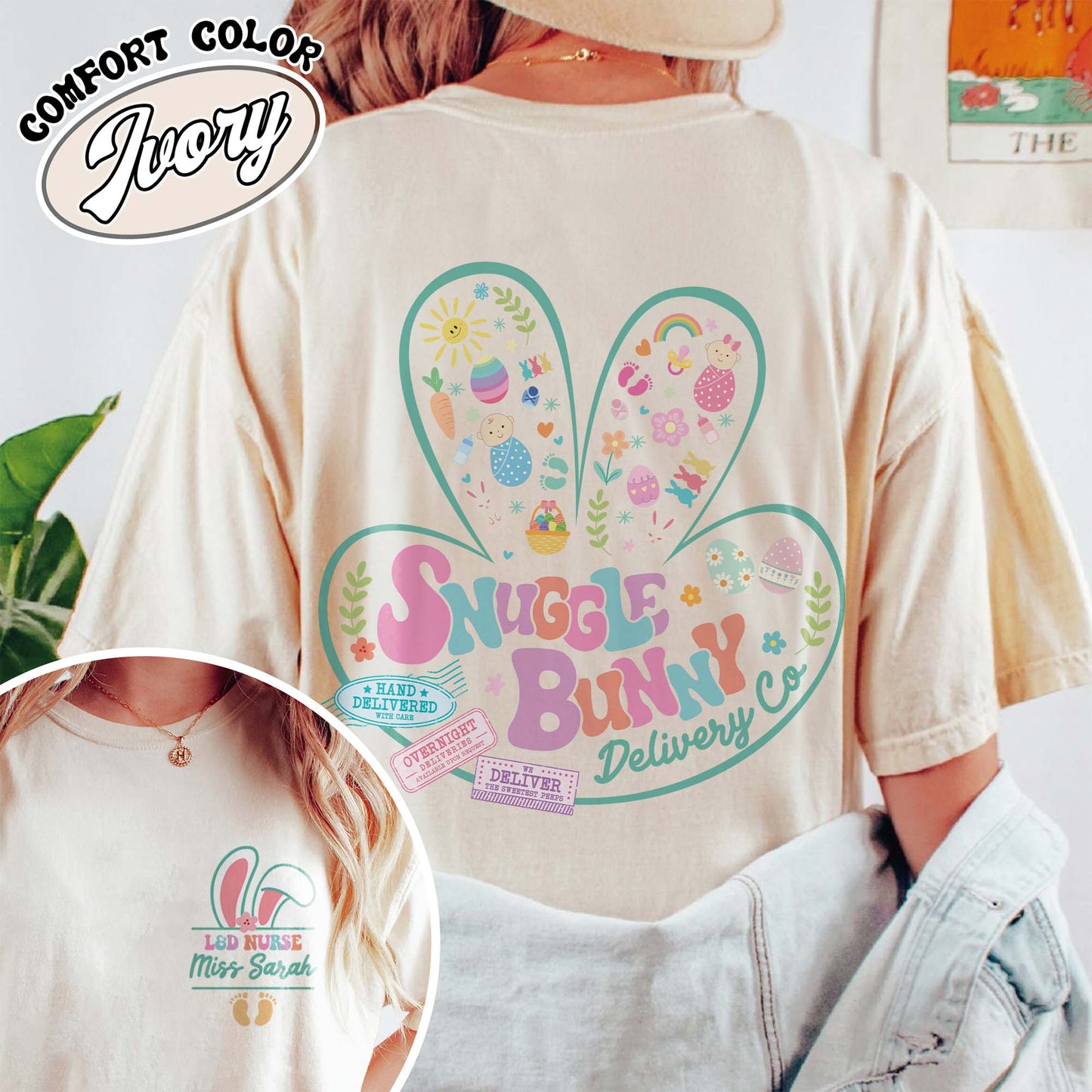 Easter Comfort Color Shirt, Custom Snuggle Bunny Delivery Co Shirt, Labor and Delivery Easter Shirt