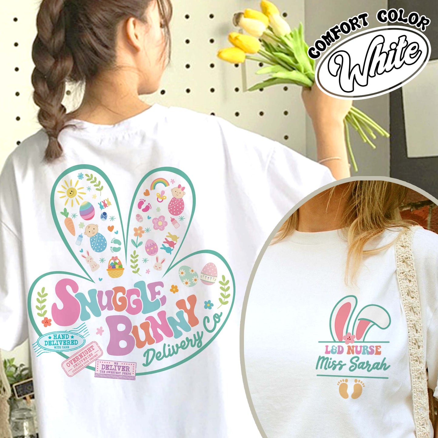 Easter Comfort Color Shirt, Custom Snuggle Bunny Delivery Co Shirt, Labor and Delivery Easter Shirt