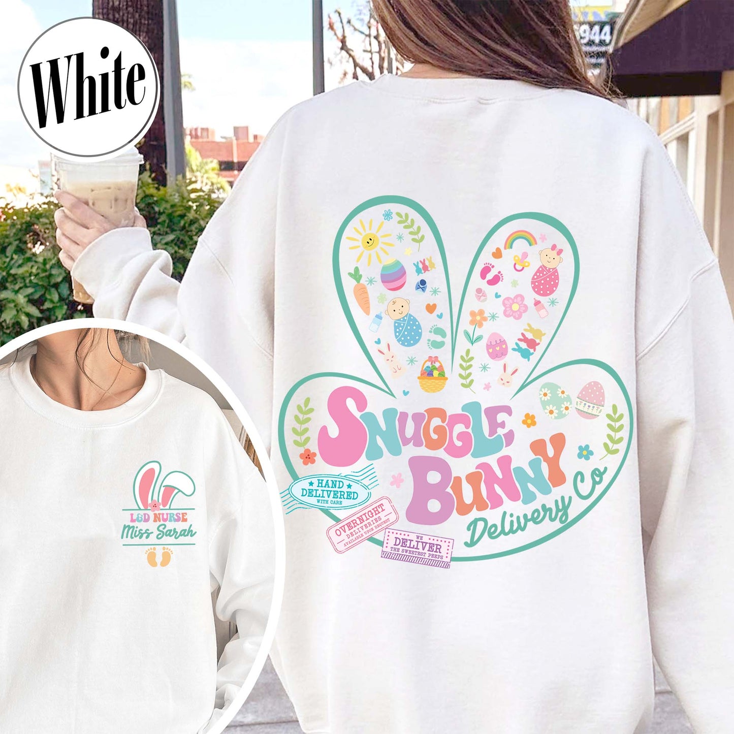 Easter Sweatshirt, Custom Snuggle Bunny Delivery Co Sweatshirt, Labor and Delivery Easter Sweatshirt