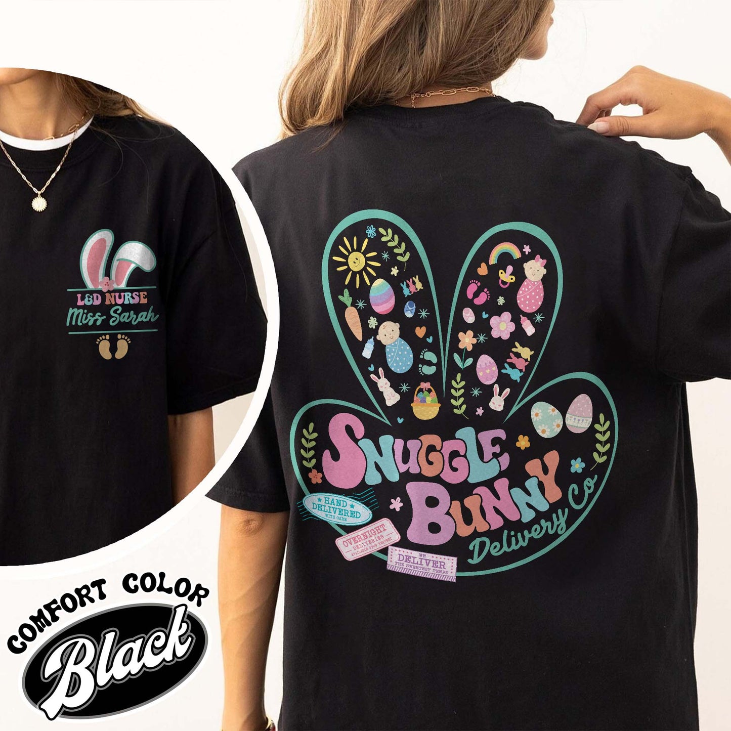 Easter Comfort Color Shirt, Custom Snuggle Bunny Delivery Co Shirt, Labor and Delivery Easter Shirt