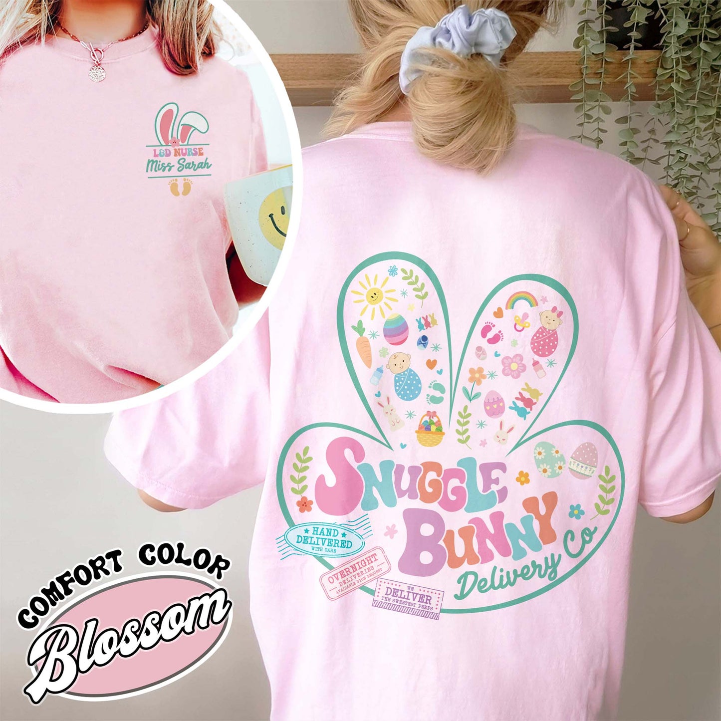 Easter Comfort Color Shirt, Custom Snuggle Bunny Delivery Co Shirt, Labor and Delivery Easter Shirt