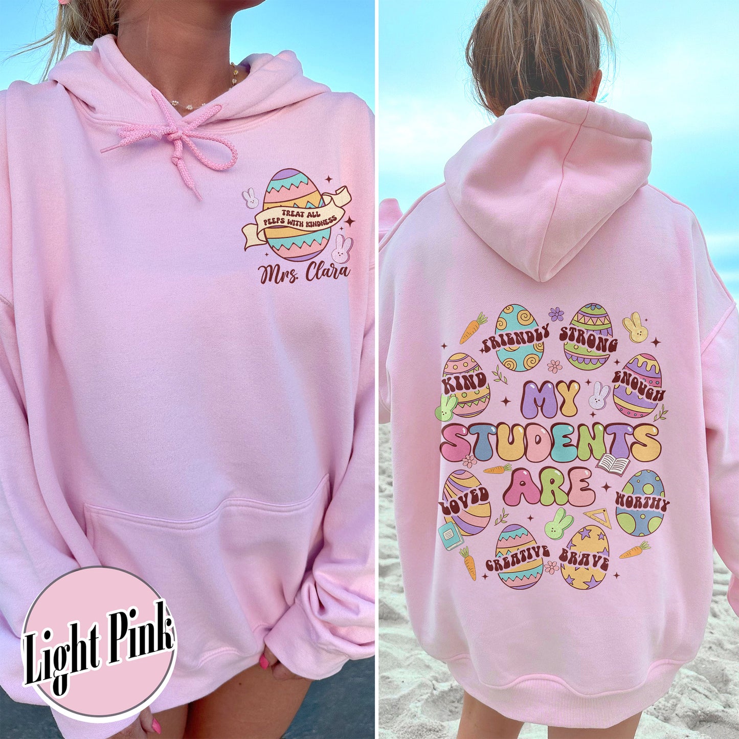 Easter Hoodie, My Students Are My Easter Hoodie, Custom Teacher Hearts Easter Hoodie