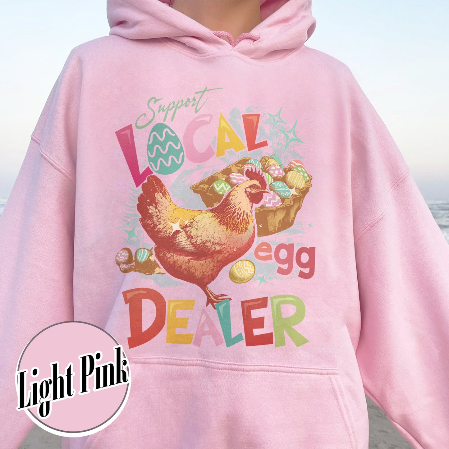 Easter Hoodie, Support Local Egg Dealer Hoodie, Happy Easter Hoodie, Farmer Easter Hoodie