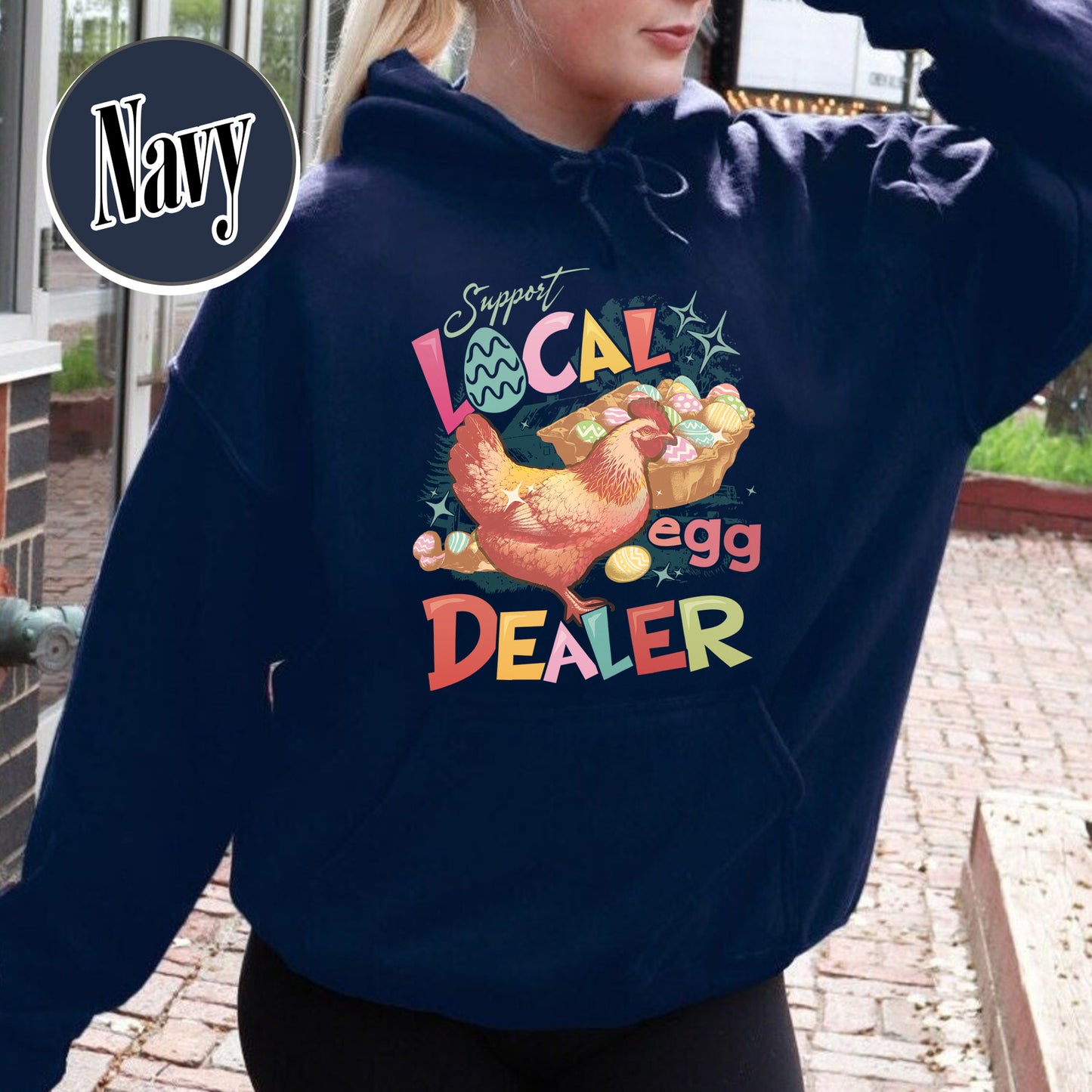 Easter Hoodie, Support Local Egg Dealer Hoodie, Happy Easter Hoodie, Farmer Easter Hoodie