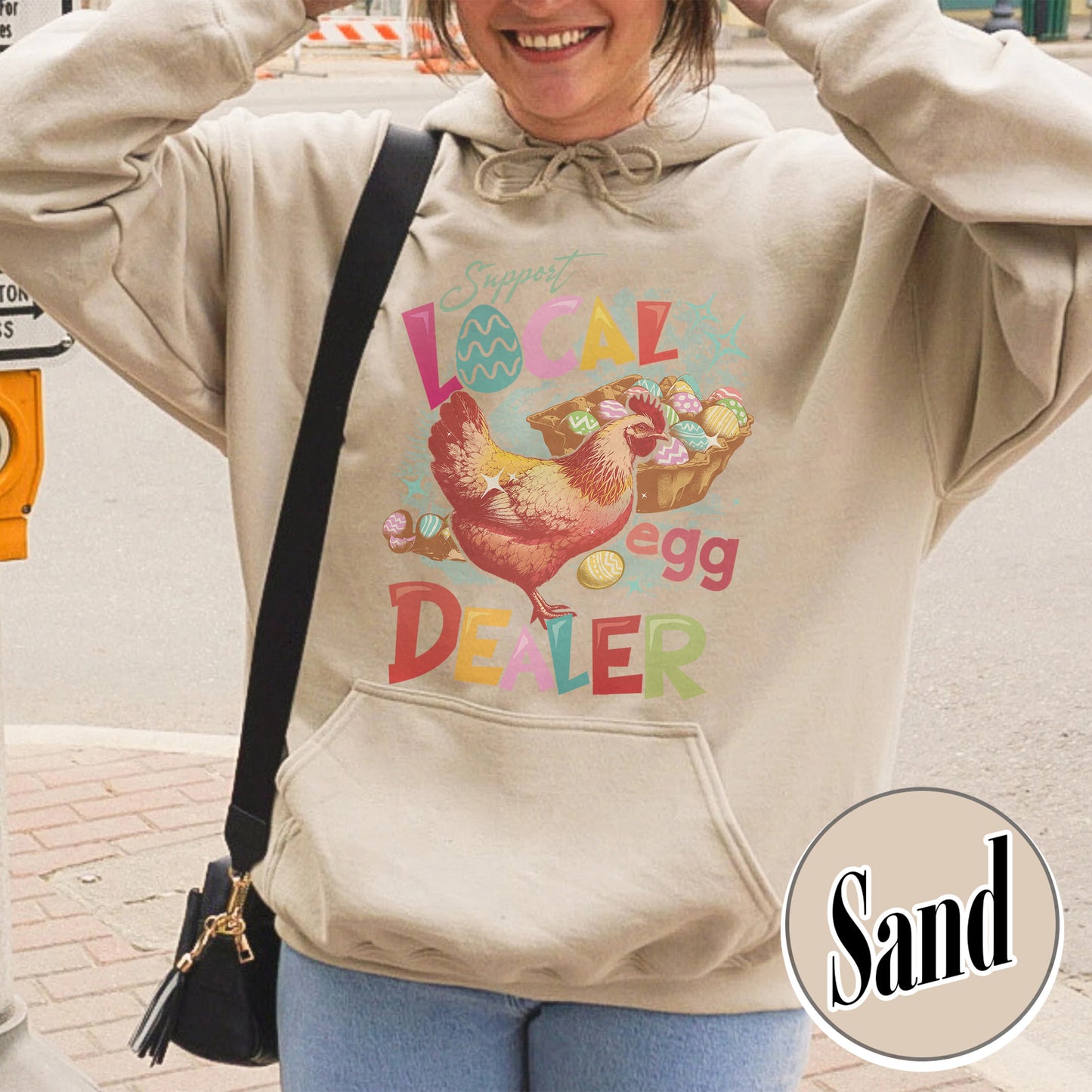 Easter Hoodie, Support Local Egg Dealer Hoodie, Happy Easter Hoodie, Farmer Easter Hoodie