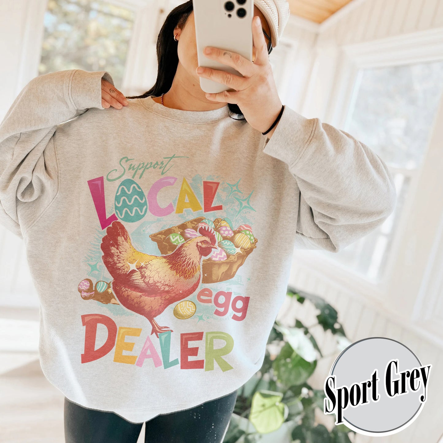 Easter Sweatshirt, Support Local Egg Dealer Sweatshirt, Happy Easter Sweatshirt, Farmer Easter Sweatshirt