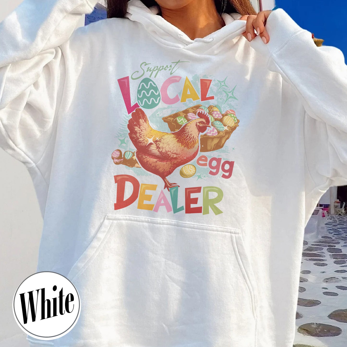 Easter Hoodie, Support Local Egg Dealer Hoodie, Happy Easter Hoodie, Farmer Easter Hoodie