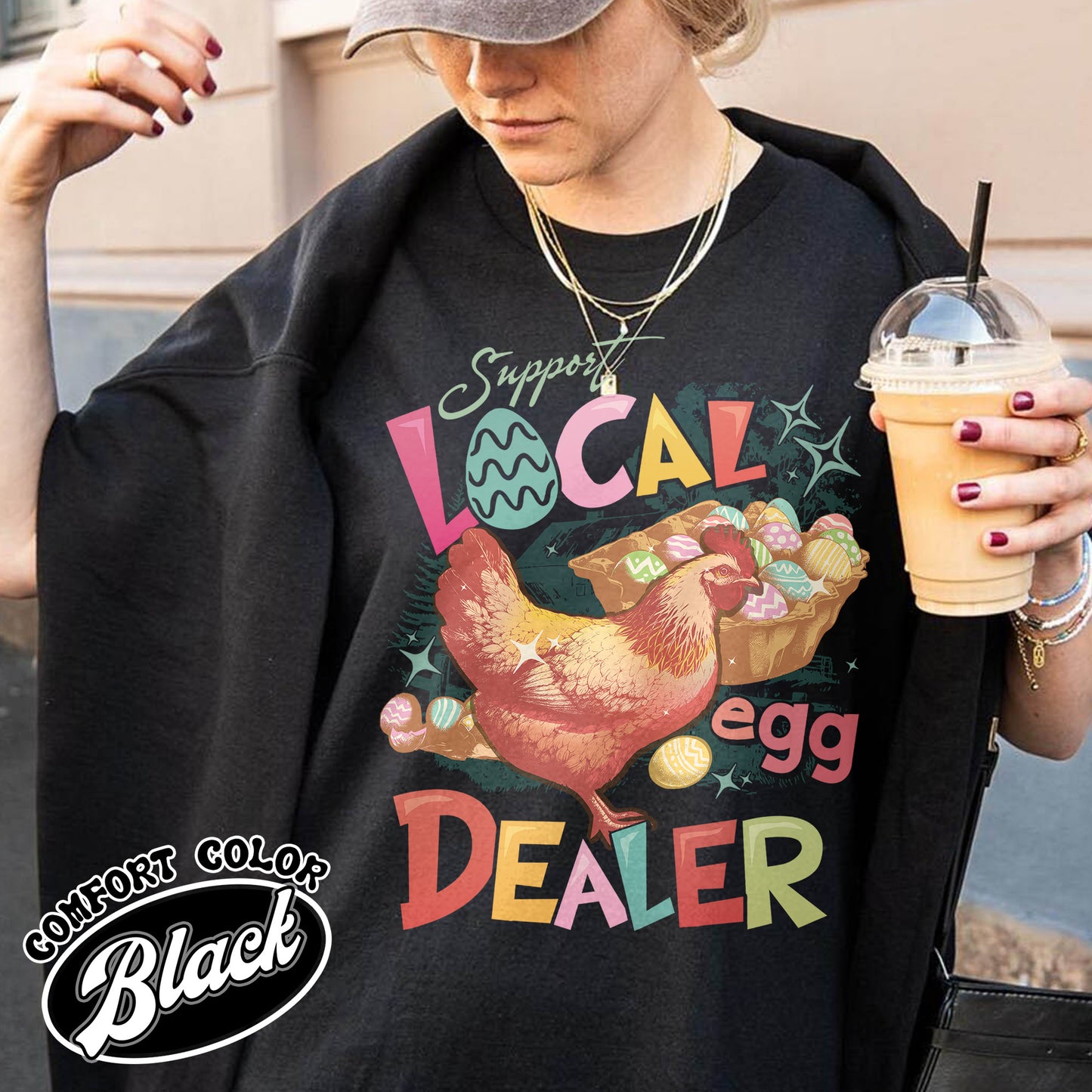 Easter Comfort Color Shirt, Support Local Egg Dealer Shirt, Happy Easter Shirt, Farmer Easter Shirt