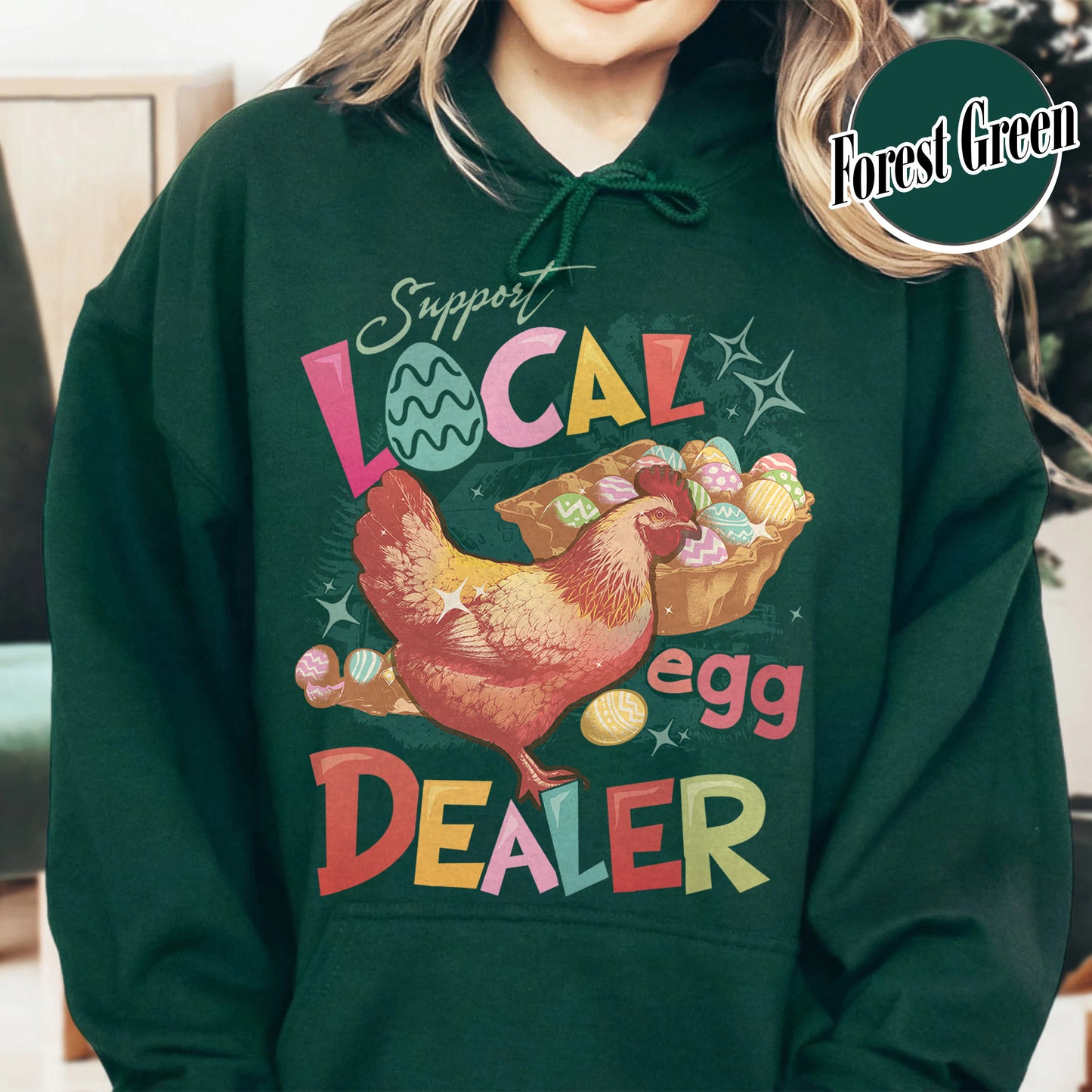 Easter Hoodie, Support Local Egg Dealer Hoodie, Happy Easter Hoodie, Farmer Easter Hoodie