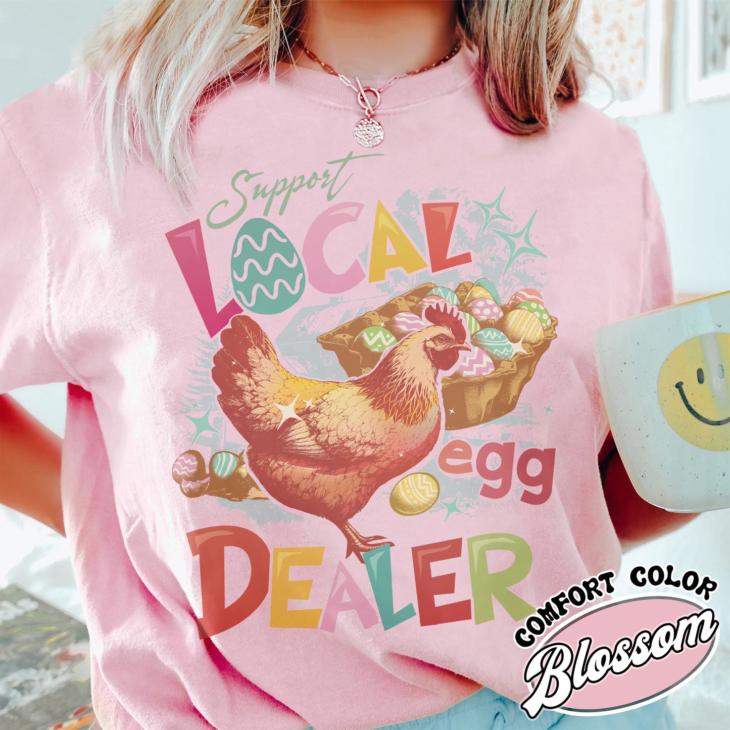 Easter Comfort Color Shirt, Support Local Egg Dealer Shirt, Happy Easter Shirt, Farmer Easter Shirt