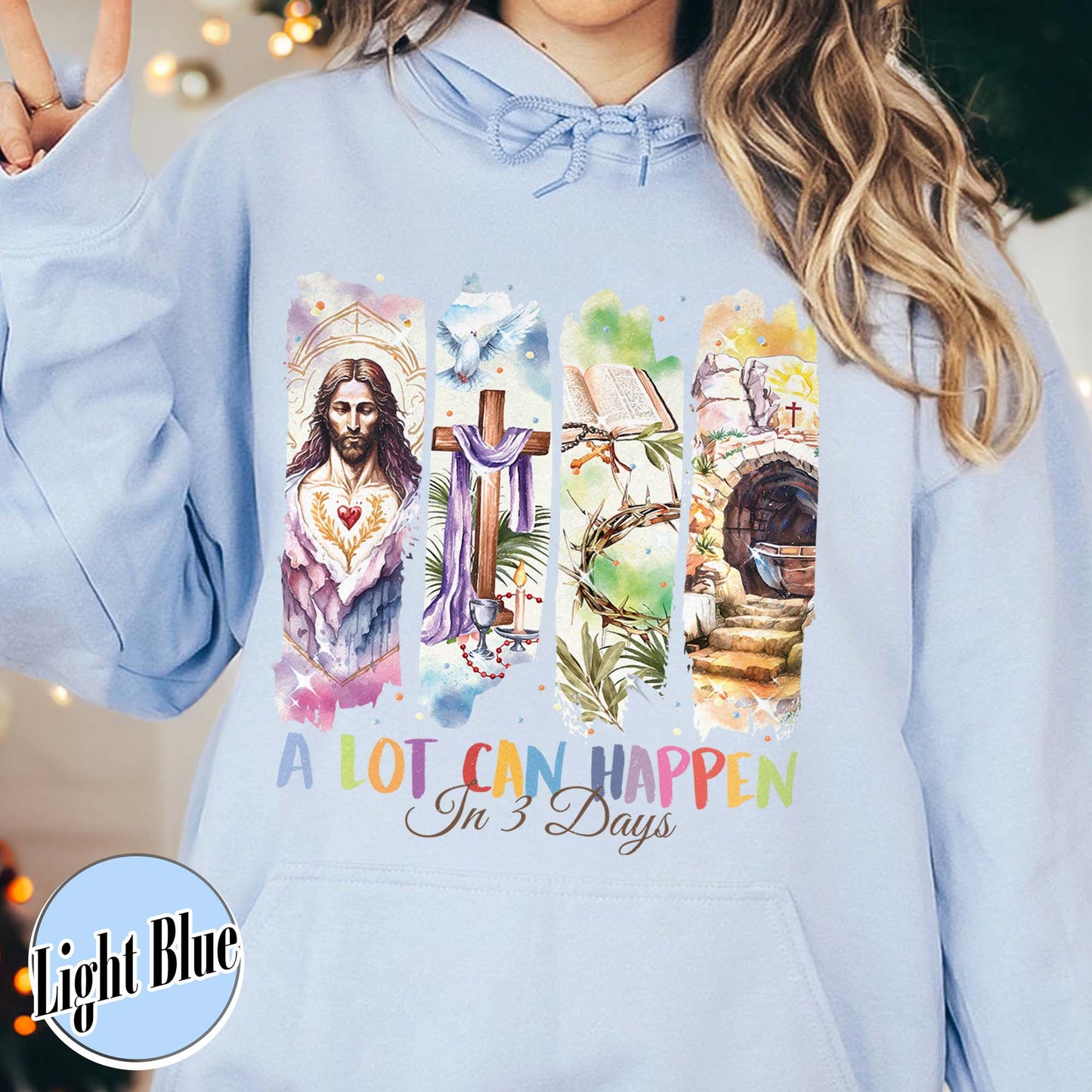 Easter Hoodie,A Lot Can Happen in 3 Days Hoodie, Retro Christian Easter Hoodie, Easter Church Gift
