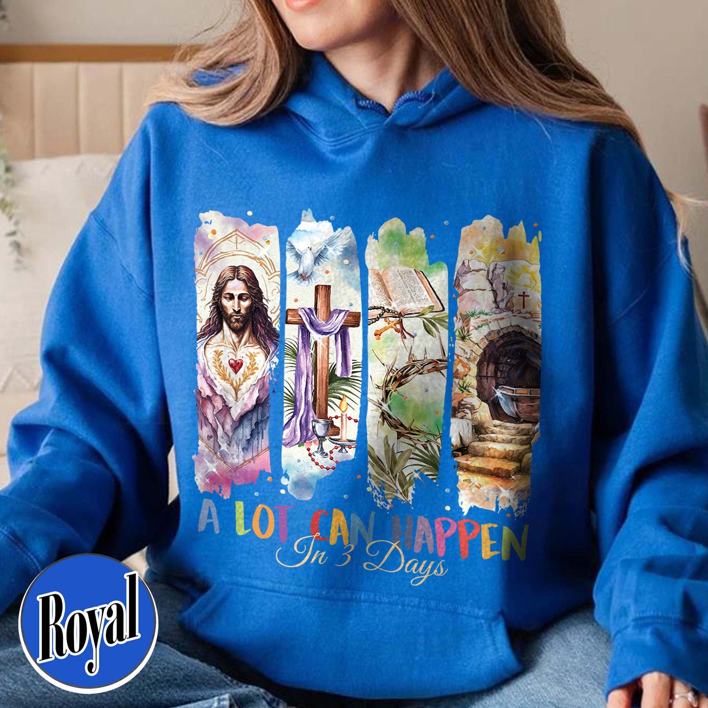 Easter Hoodie,A Lot Can Happen in 3 Days Hoodie, Retro Christian Easter Hoodie, Easter Church Gift