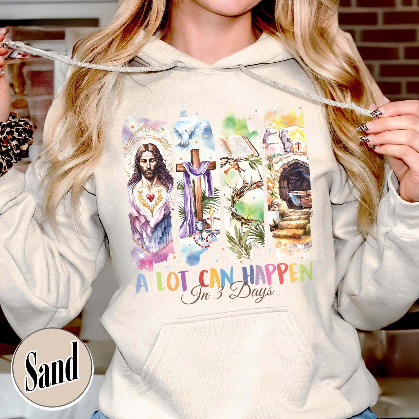 Easter Hoodie,A Lot Can Happen in 3 Days Hoodie, Retro Christian Easter Hoodie, Easter Church Gift