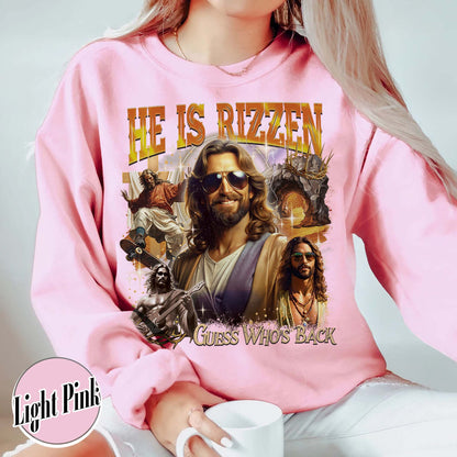 Easter Sweatshirt,Jesus Has Rizzen Vintage 90s Sweatshirt, Retro Graphic Sweatshirt, Funny Jesus Sweatshirts