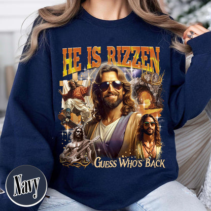 Easter Sweatshirt,Jesus Has Rizzen Vintage 90s Sweatshirt, Retro Graphic Sweatshirt, Funny Jesus Sweatshirts