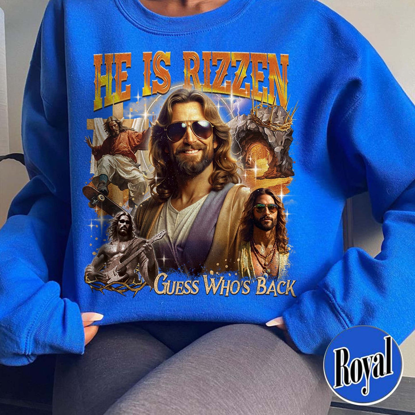 Easter Sweatshirt,Jesus Has Rizzen Vintage 90s Sweatshirt, Retro Graphic Sweatshirt, Funny Jesus Sweatshirts