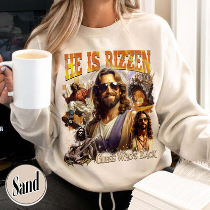 Easter Sweatshirt,Jesus Has Rizzen Vintage 90s Sweatshirt, Retro Graphic Sweatshirt, Funny Jesus Sweatshirts
